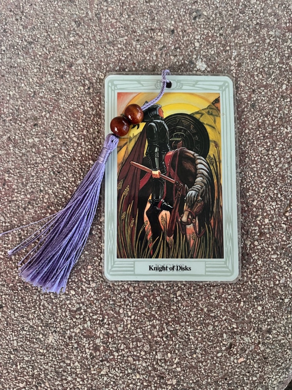 Handmade Vintage Tarot Card Bookmark • Knight Of Disks